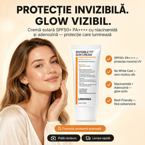 Lumora SPF50+ — Cremă Solară Invizibilă cu Glow Coreean