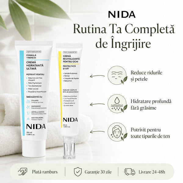 NIDA YouthfulFormula Cremă + Revive Eye Cream — Duo Anti-Aging Complet