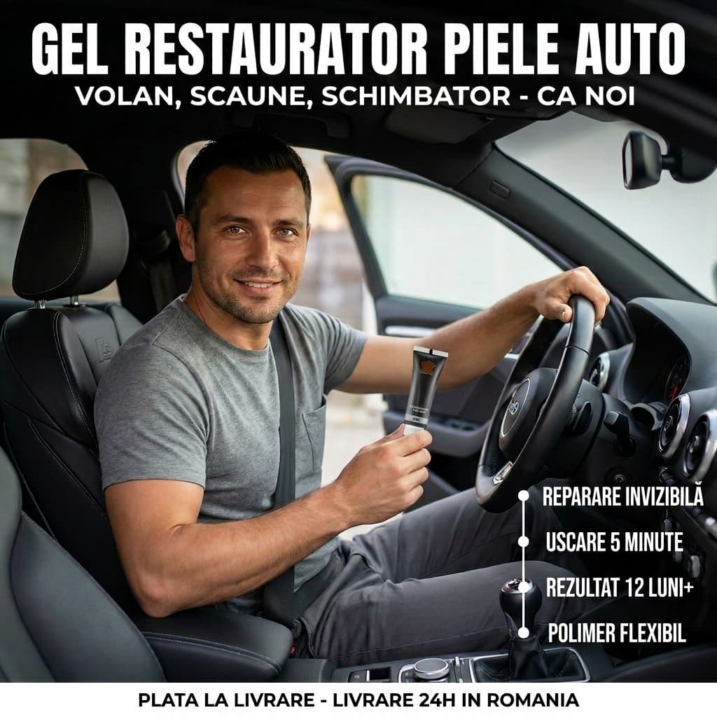 Gel Restaurator Piele Auto - Volan, Scaune, Schimbator